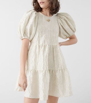 
Other Stories + Puff Sleeve Jacquard Mini Dress