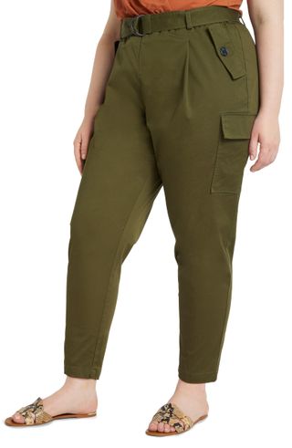 Eloquii + Sateen Stretch Cotton Cargo Pants