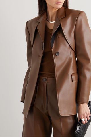 Peter Do + Convertible Faux Leather Blazer