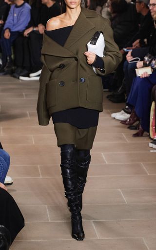Proenza Scouler + Twill Double-Breasted Coat