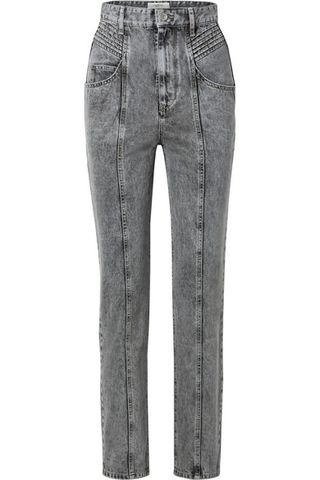 Isabel Marant Étoile + Henoya Acid-Wash High-Rise Slim-Leg Jeans