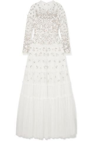 Needle & Thread + Ruffled Embellished Tulle Gown