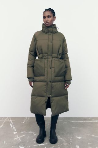 Zara + Long Quilted Coat