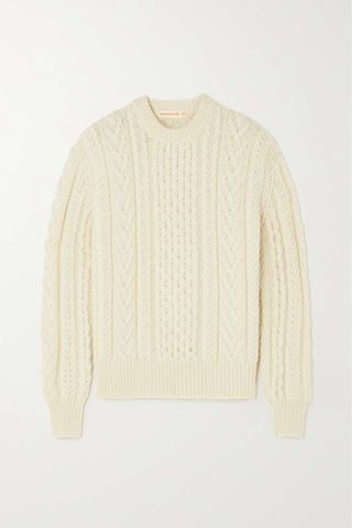 &Daughter + Aran Cable-Knit Wool Sweater