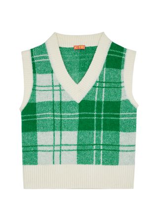 Kitri + Meadow Plaid Knitted Vest