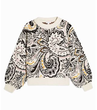 Topshop + Knitted Paisley Floral Jumper
