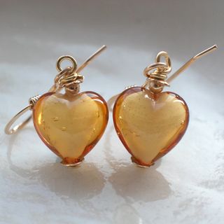 Etsy + Vintage Petite Heart Earrings in Murano Glass