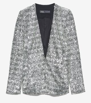 Zara + Silver Sequinned Blazer