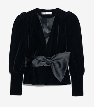 Zara + Velvet Jacket With Bow