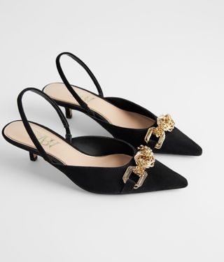 Zara + Slingback Kitten Heel Shoes