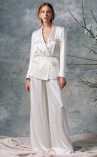 Markarian + Hermes White Silk Pants