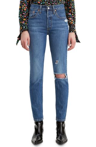 Levi's + 501Ripped High Waist Ankle Skinny Jeans