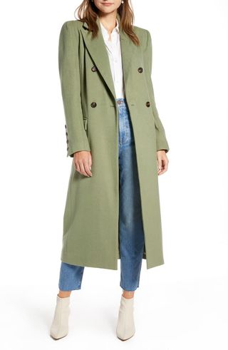 Something Navy + Long Double Breasted Coat