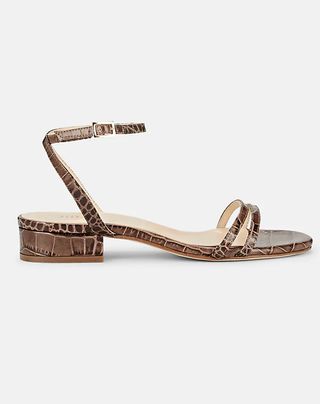 Barneys New York + Crocodile-Stamped Leather Sandals