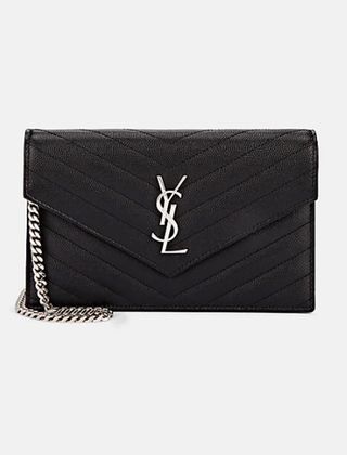 Saint Laurent + Monogram Leather Chain Wallet