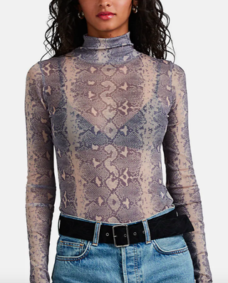 Ksubi + Python-Print Mesh Top