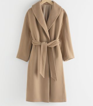 & Other Stories + Belted Wool Blend Long Coat