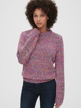 Gap + Multicolor Marled Crewneck Sweater