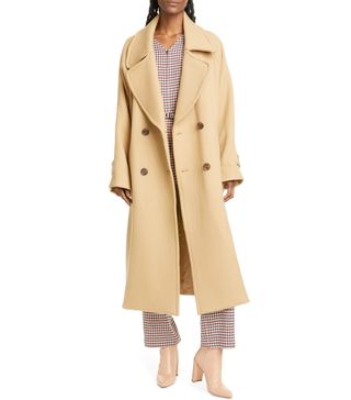 Sea + Amber Double Breasted Wool Coat