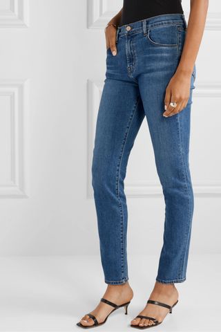 J Brand + Ruby High-Rise Slim-Leg Jeans