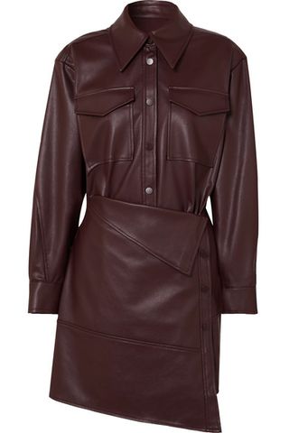 Low Classic + Asymmetric Faux Leather Mini Dress