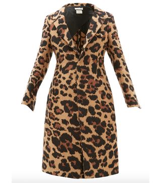 Bottega Veneta + Leopard Jacquard Single-Breasted Coat