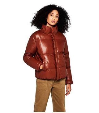 Find + Faux Leather Padded Jacket