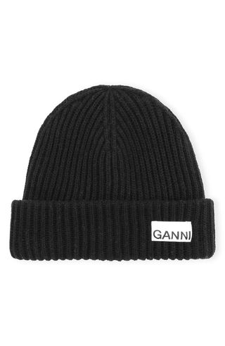Ganni + Recycled Wool Blend Beanie