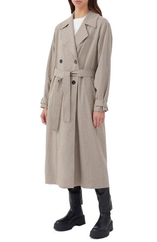 4th & Reckless + Chica Check Longline Trench Coat