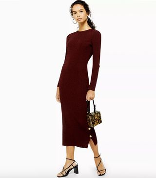 Topshop + Popper Side Knitted Dress