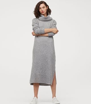 H&M + Knitted Polo-Neck Dress