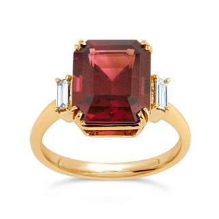 Dinny Hall + Gold Mae West Red Tourmaline and Diamond Ring