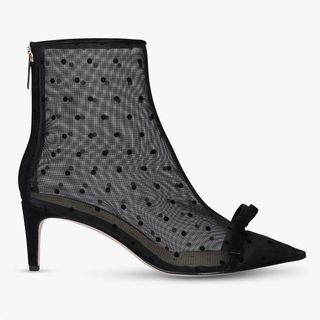 Red Valentino + Mesh 60 Suede Ankle Boots