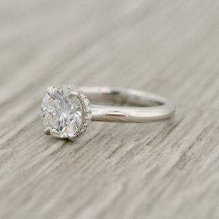 Pavé Jewelers + Round Brilliant French Pavé Hidden Halo Engagement Ring