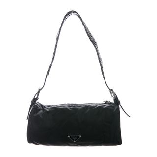 Prada + Leather-Trimmed Tessuto Shoulder Bag