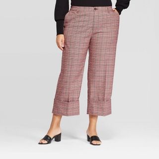 Who What Wear x Target + Plaid Mid-Rise Straight Pants
