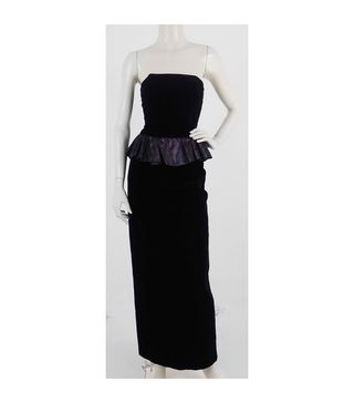 Laura Ashley + Vintage 1980s Black Velvet Evening Prom Dress