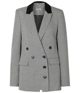 Jason Wu + Double-Breasted Houndstooth Woven Blazer