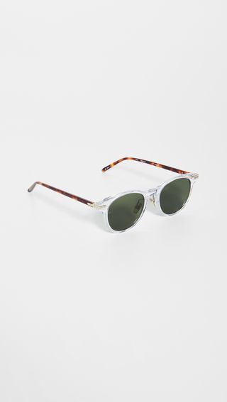 Linda Farrow + Luxe Clear Acetate Small Sunglasses