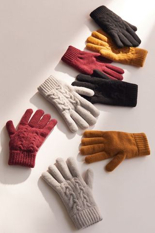 House of Sunny + Cable Knit Chenille-Lined Glove