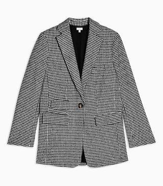 Topshop + Houndstooth Single Breasted Blazer