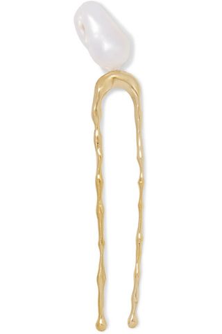 Lelet NY + The Haute Pursuit Gold-Plated and Pearl Hair Pin