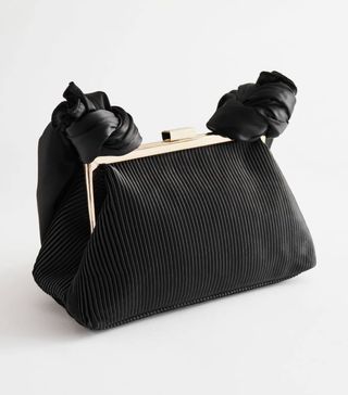 & Other Stories + Pleated Satin Knot Handle Bag