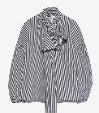Zara + Striped Blouse With Bow