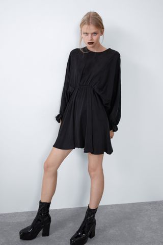 Zara + Voluminous Satin Effect Dress