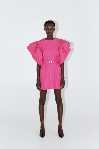Zara + Dress With Voluminous Sleeves