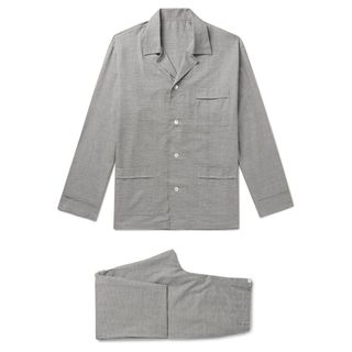 Anderson & Sheppard + Prince Of Wales Checked Brushed-Cotton Pyjama Set