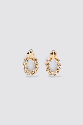 Zara + Faux Pearl Jeweled Earrings