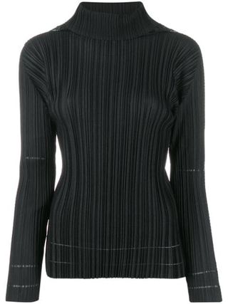 Pleats Please Issey Miyake + Pleated Roll Neck Top