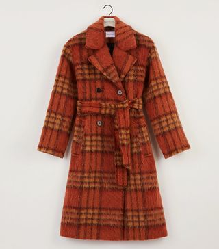 Warehouse + Check Double Belted Coat